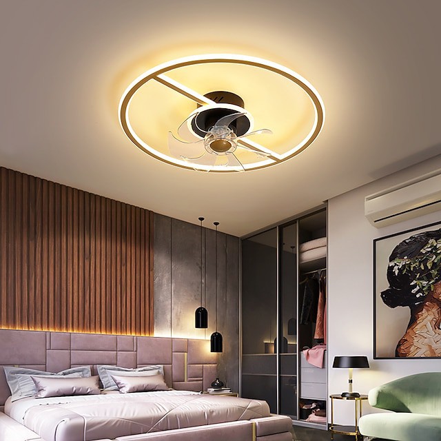 ventilador de techo luz estilo nórdico Diseño circular aluminio estilo  artístico estilo vintage estilo moderno acabados pintados