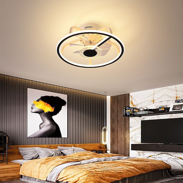 ventilador de techo luz estilo nórdico Diseño circular aluminio estilo  artístico estilo vintage estilo moderno acabados pintados