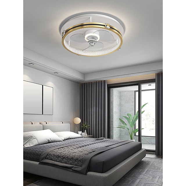 ventilador de techo luz estilo nórdico Diseño circular aluminio
